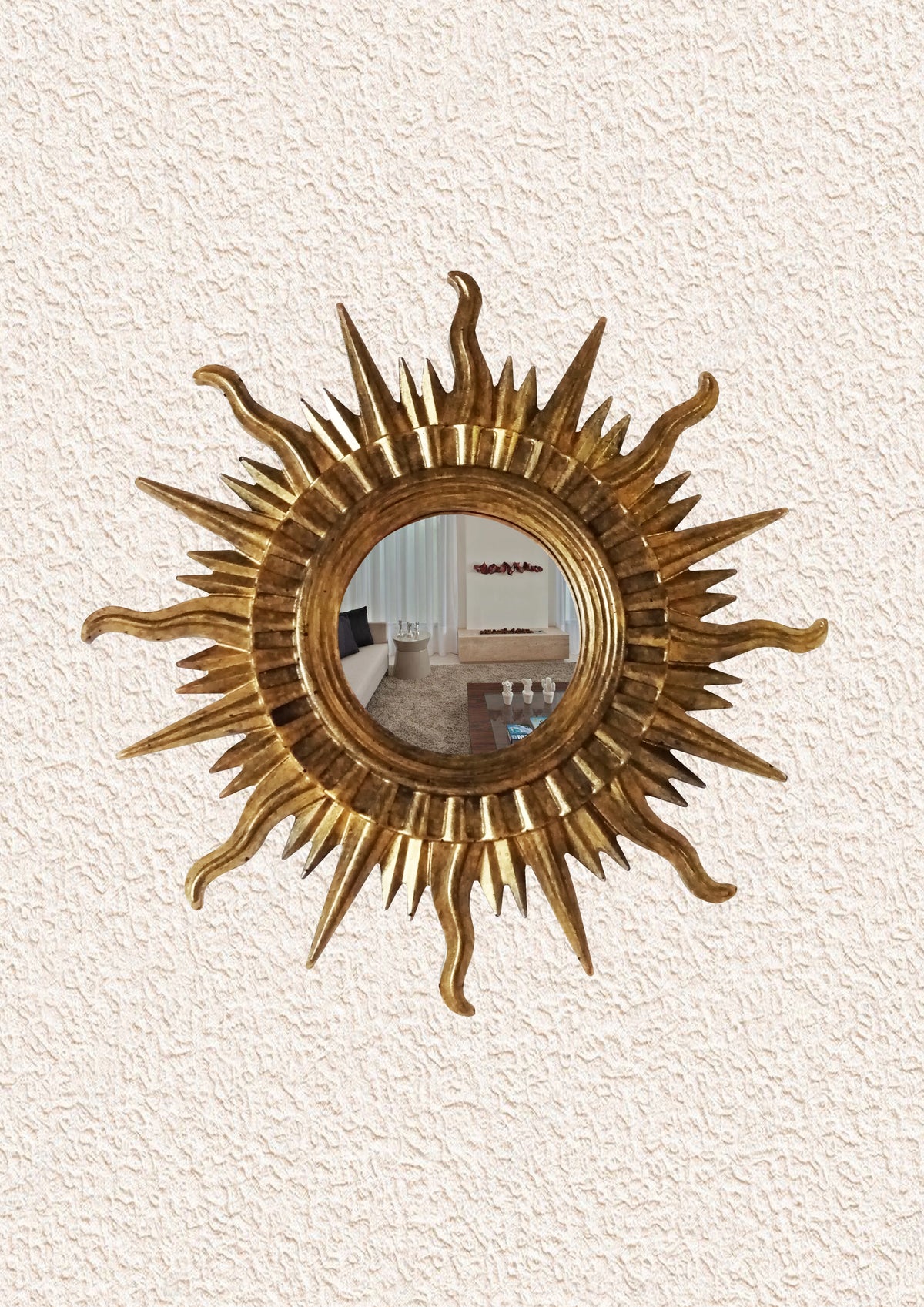 Sun Wall Mirror – Handmade Bronze