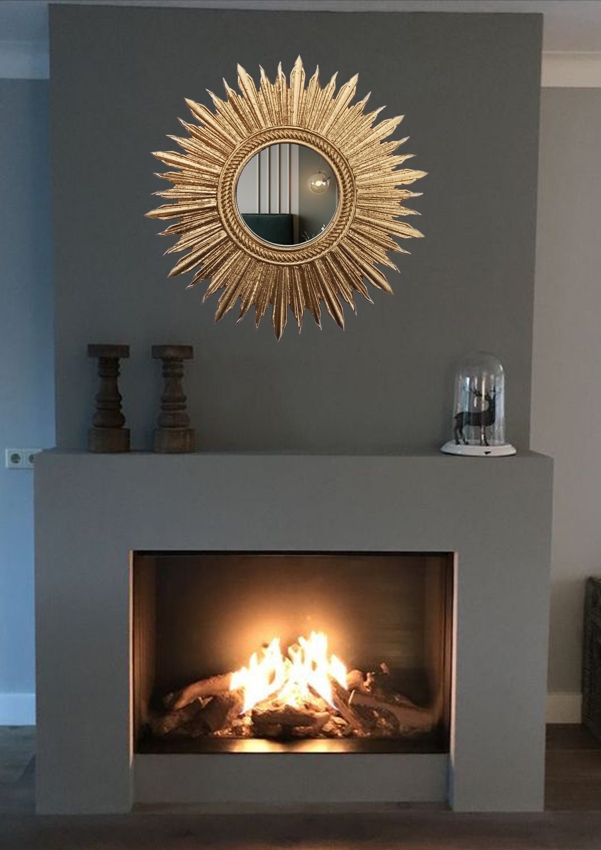 Gold Leaf Sunburst Mirror – Handmade Celestial Wall Décor