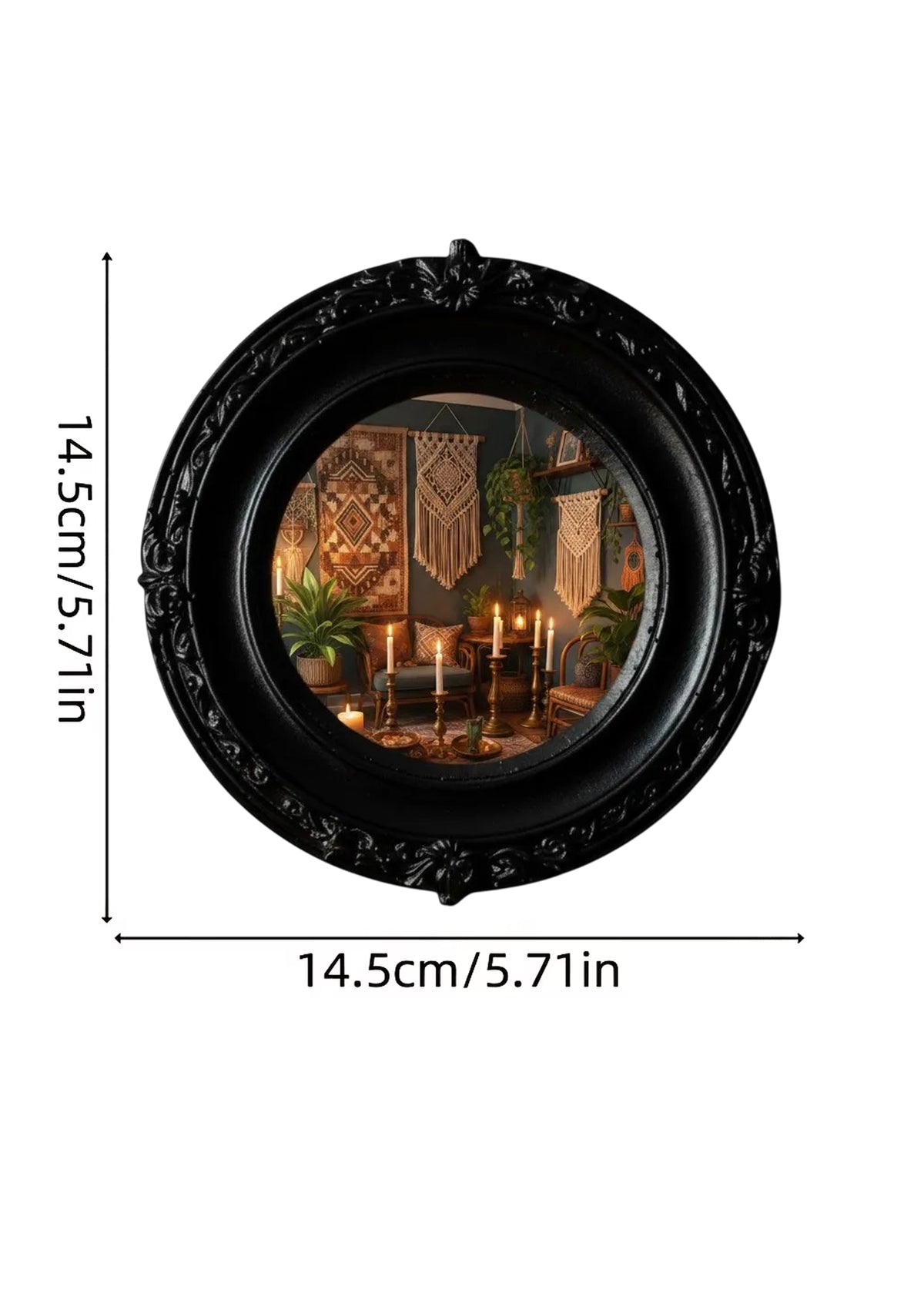 Convex Mirror "Witch's Eye" — Mystical Black Gothic Wall Decor