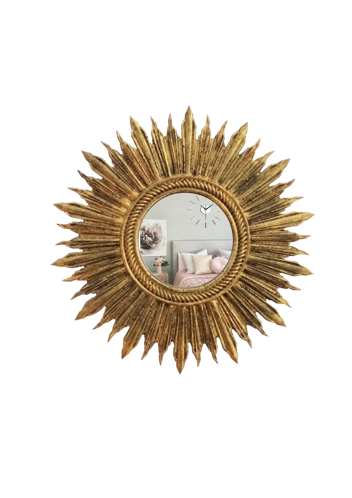 Bronze Sunburst Mirror – Handmade Vintage Wall Décor