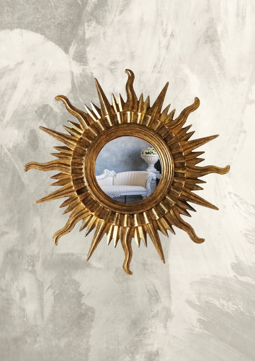 Sun Wall Mirror – Handmade Bronze