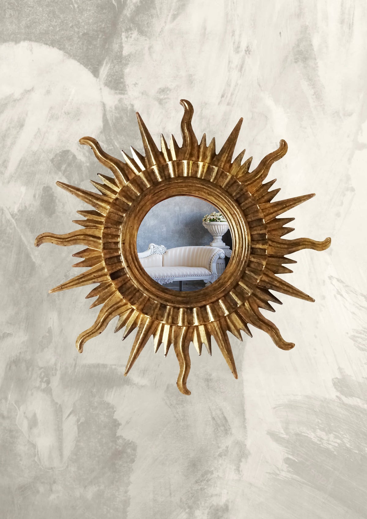 Sun Wall Mirror – Handmade Bronze