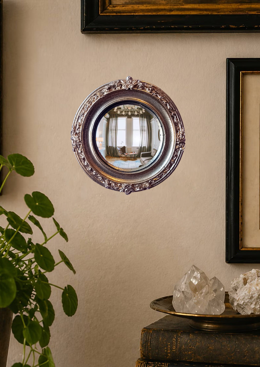 Golden Witch's Eye Convex Mirror — Mystical Gothic Wall Decor