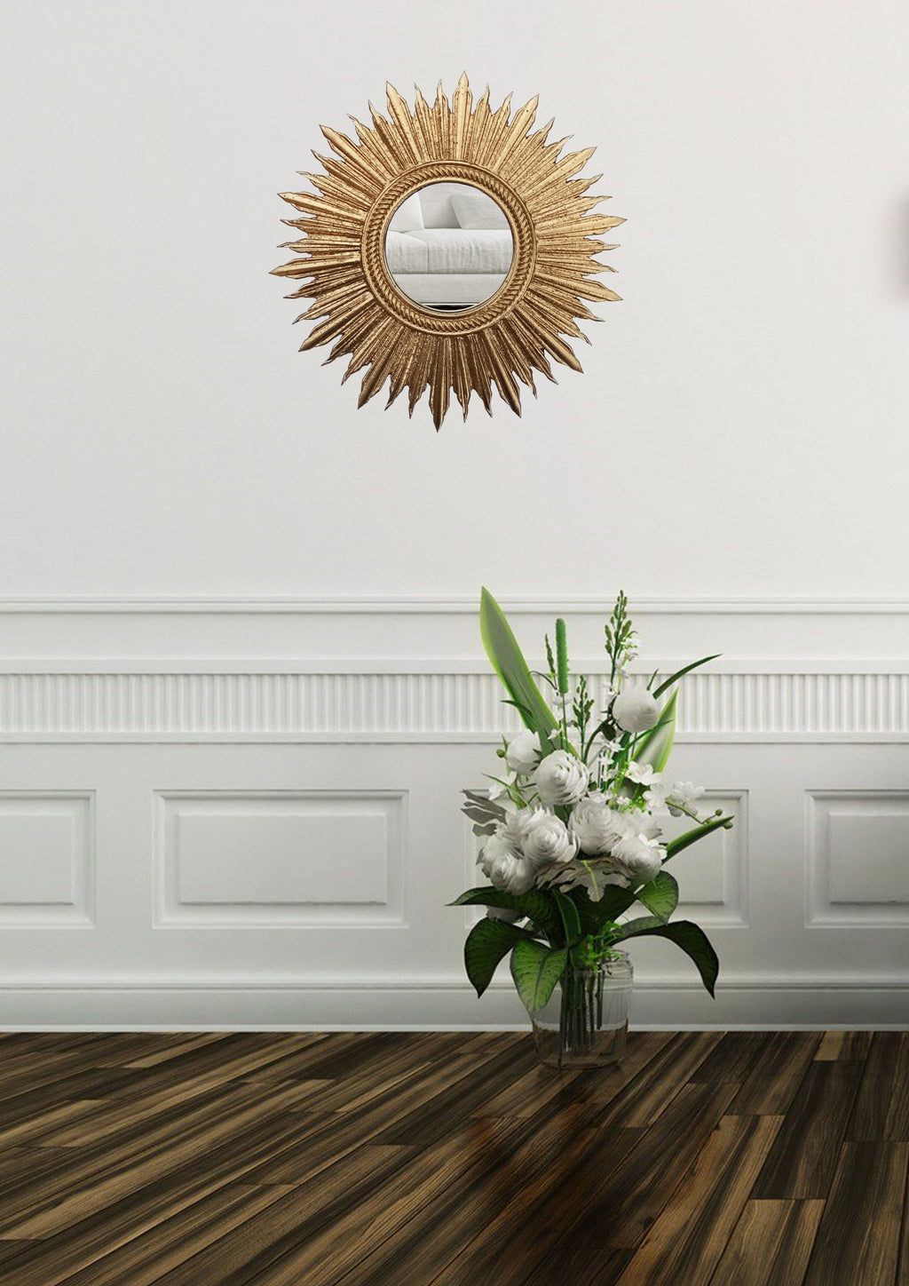 Gold Leaf Sunburst Mirror – Handmade Celestial Wall Décor