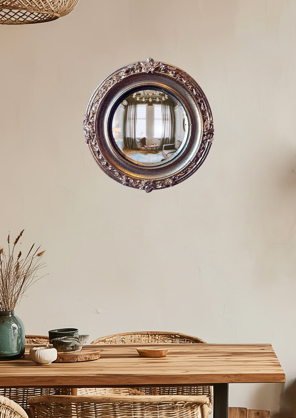 Golden Witch's Eye Convex Mirror — Mystical Gothic Wall Decor