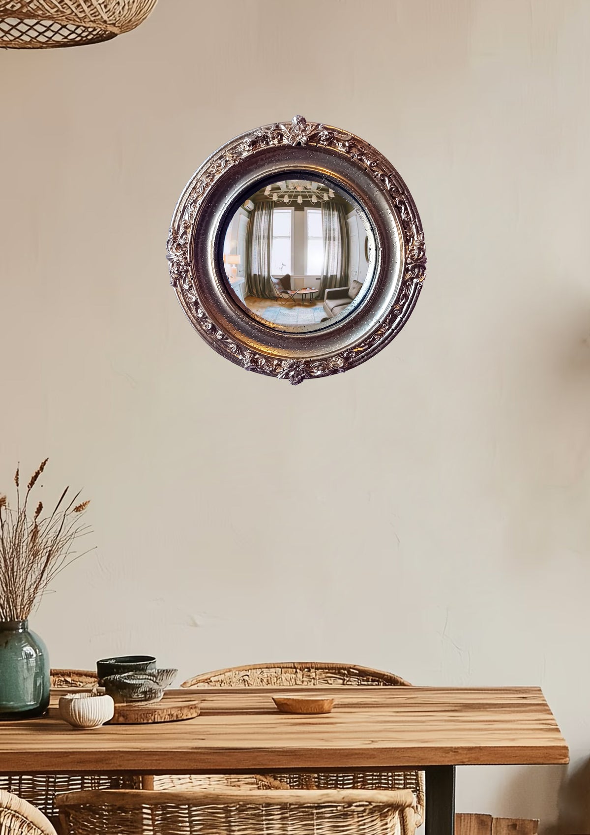 Golden Witch's Eye Convex Mirror — Mystical Gothic Wall Decor
