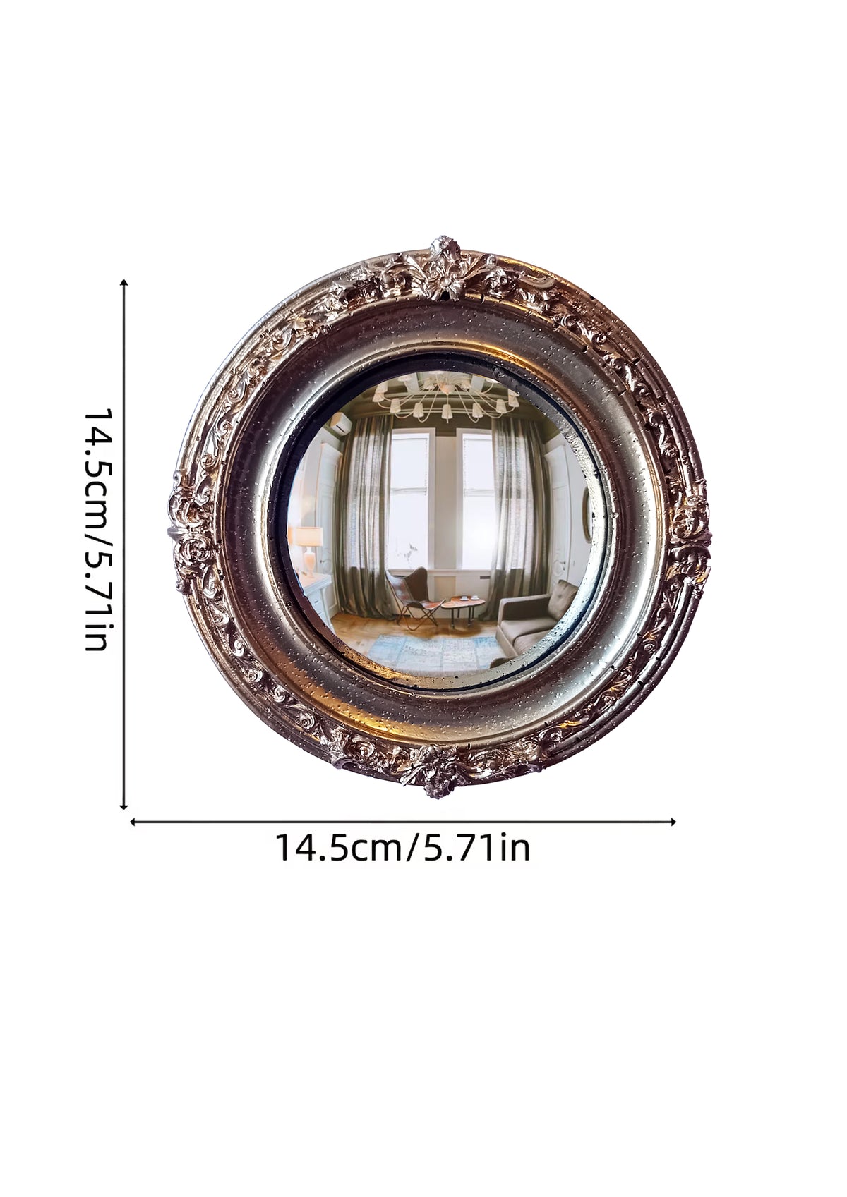 Golden Witch's Eye Convex Mirror — Mystical Gothic Wall Decor