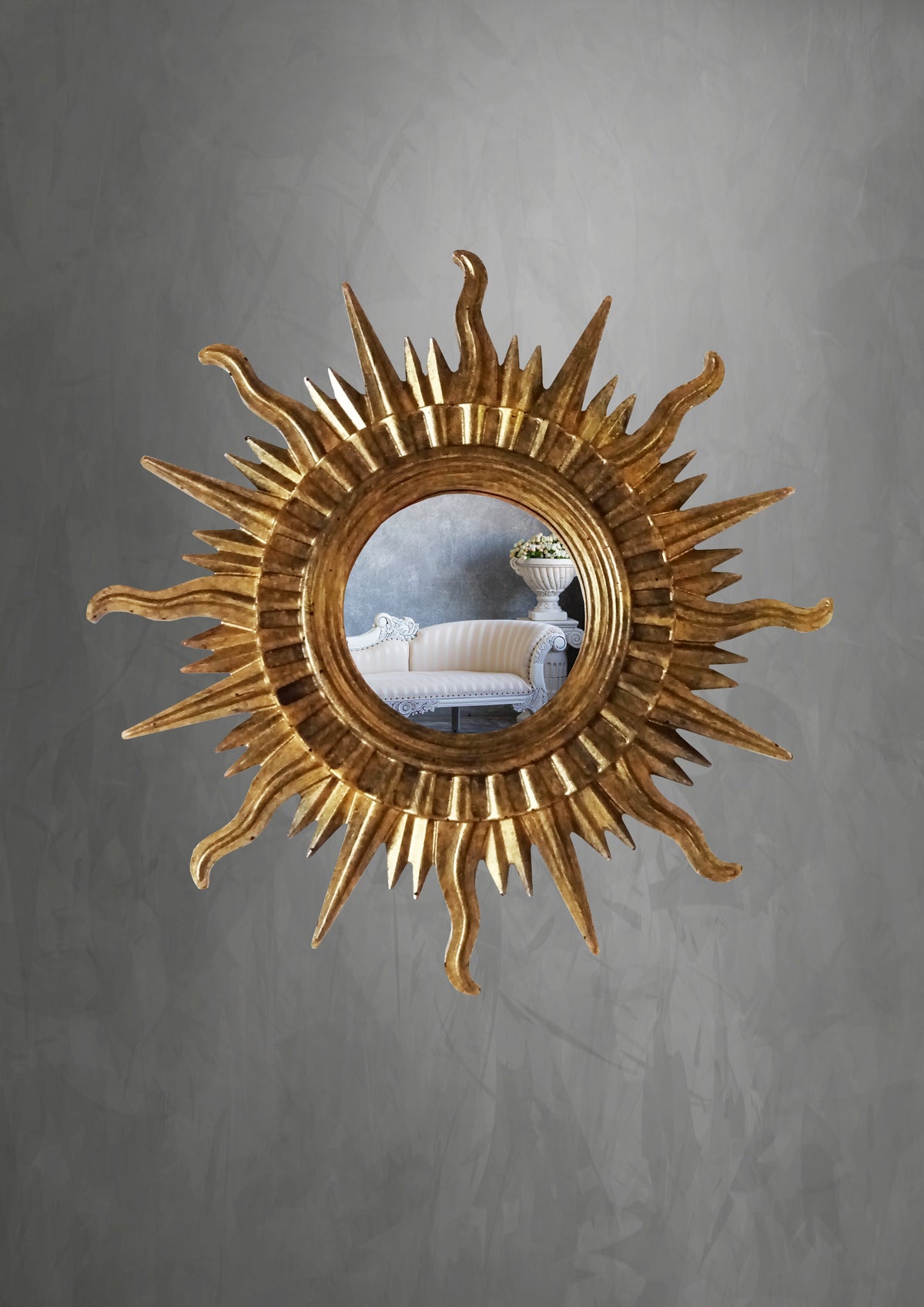 Sun Wall Mirror – Handmade Bronze