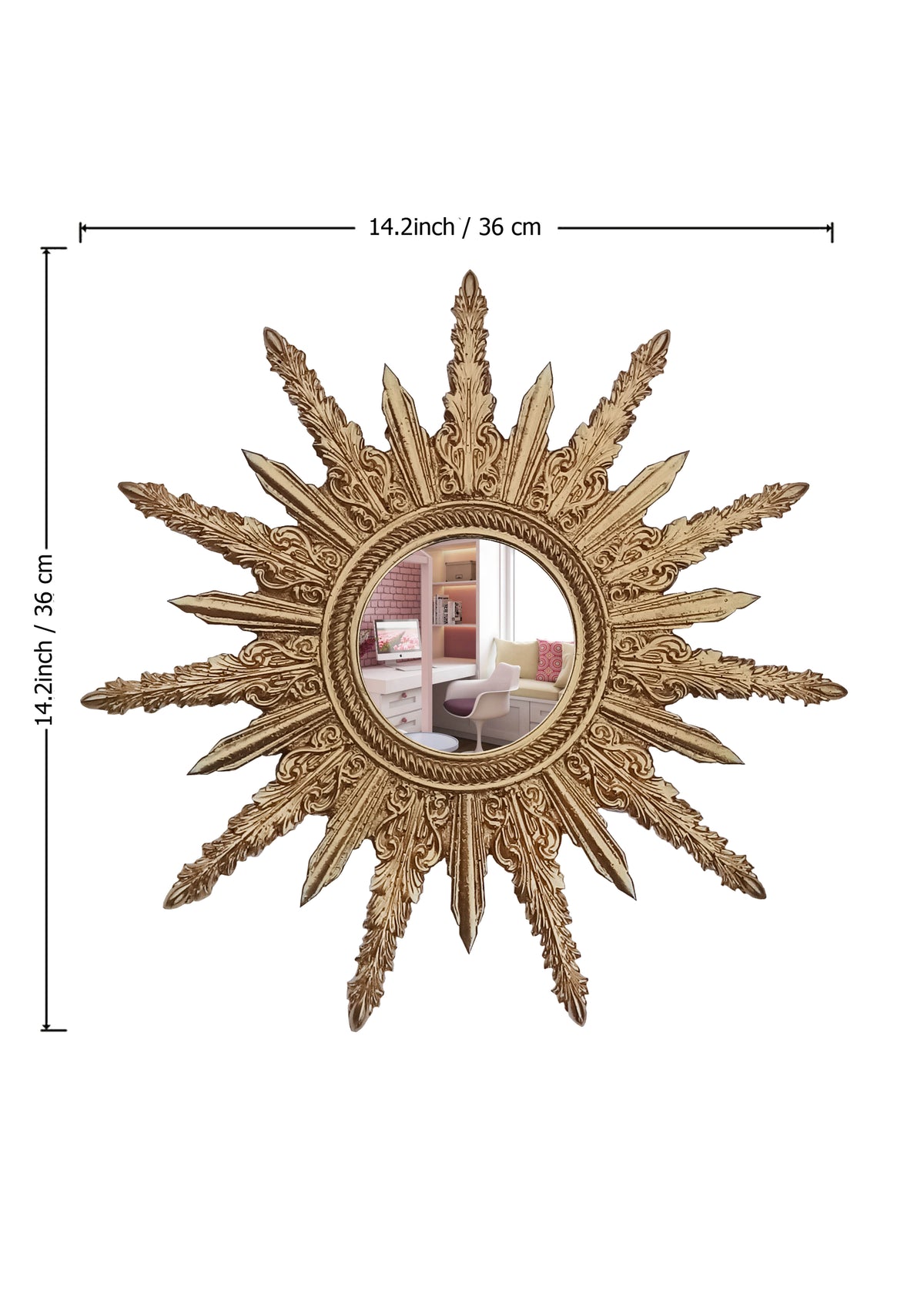 Gold Sunburst Mirror – Handcrafted Vintage Wall Décor
