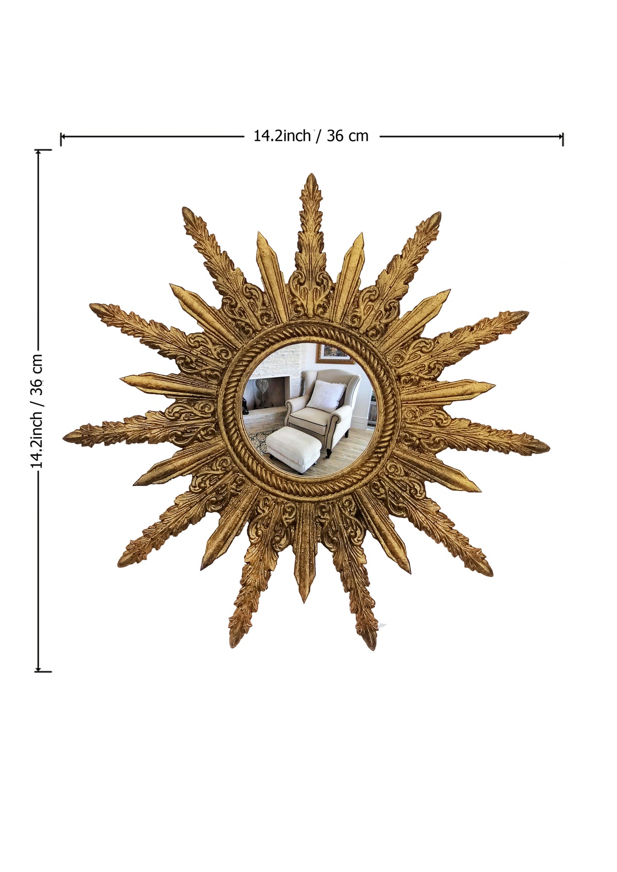 Sunburst Mirror – Antique Bronze