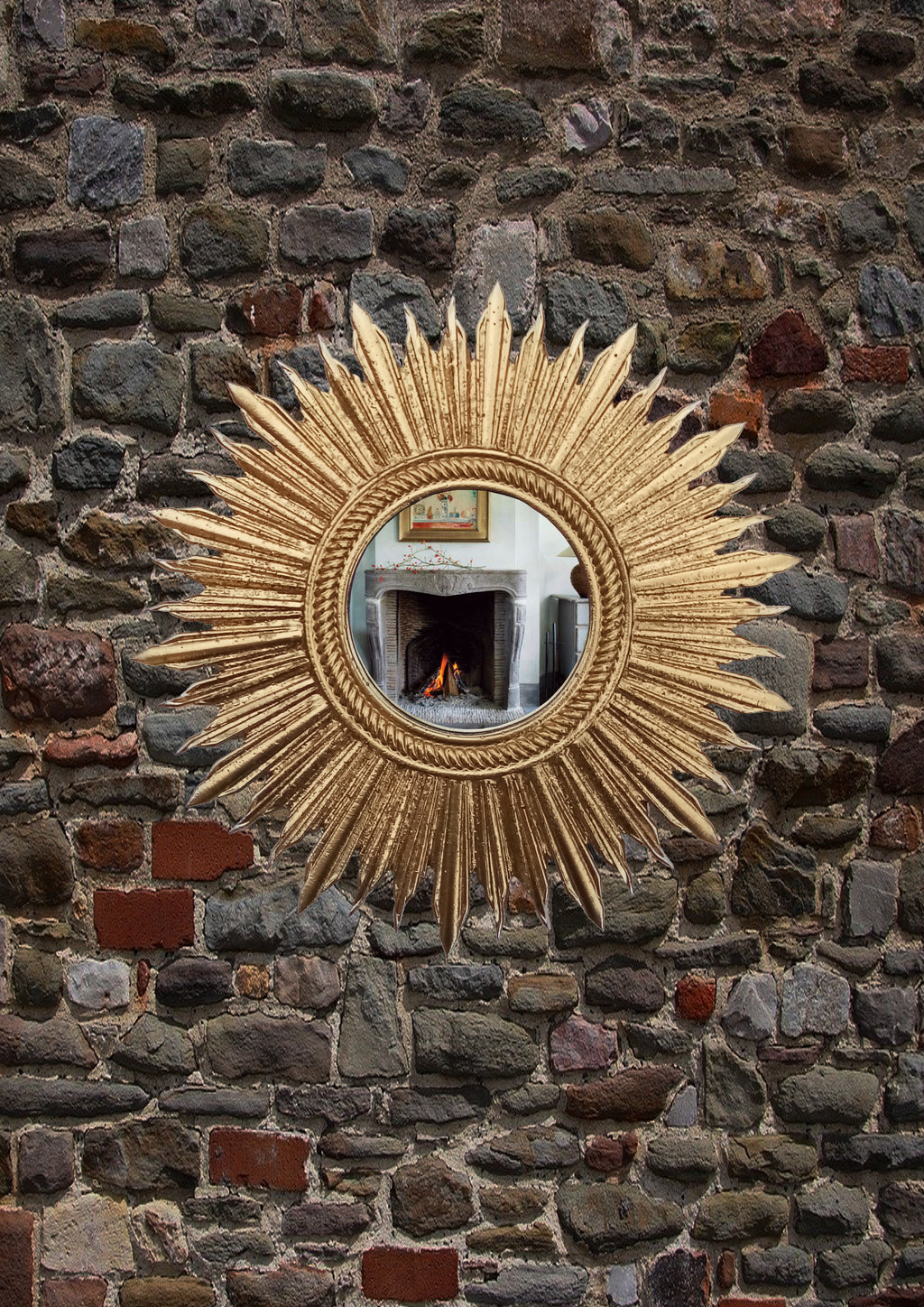 Gold Leaf Sunburst Mirror – Handmade Celestial Wall Décor