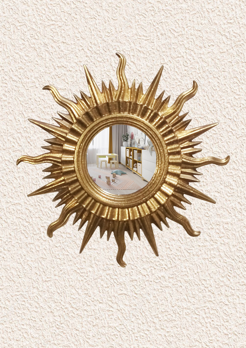 Sun Wall Mirror – Gold Art Deco