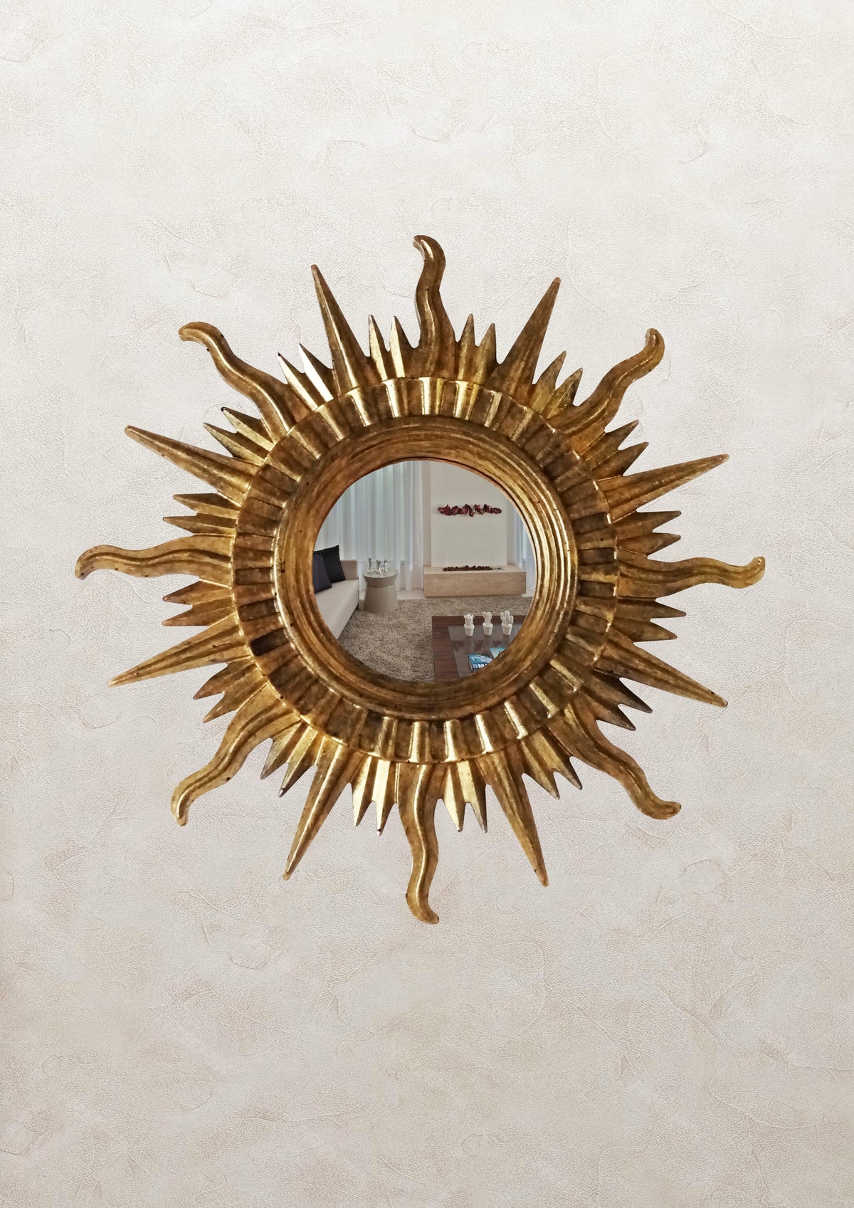 Sun Wall Mirror – Handmade Bronze