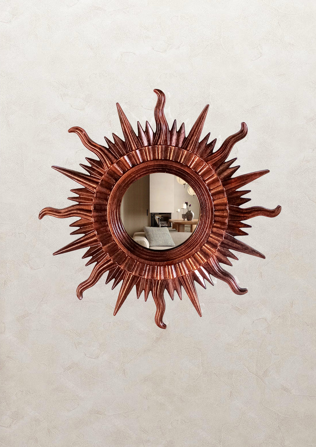 Sun Wall Mirror – Copper Bronze