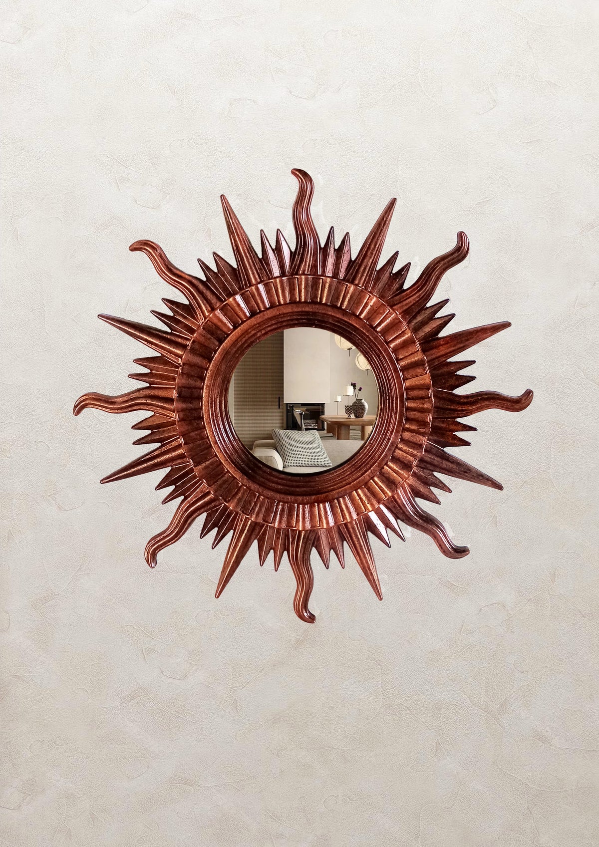 Sun Wall Mirror – Copper Bronze