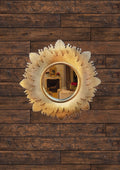 Gold patina sunburst mirror handmade epoxy resin wall décor