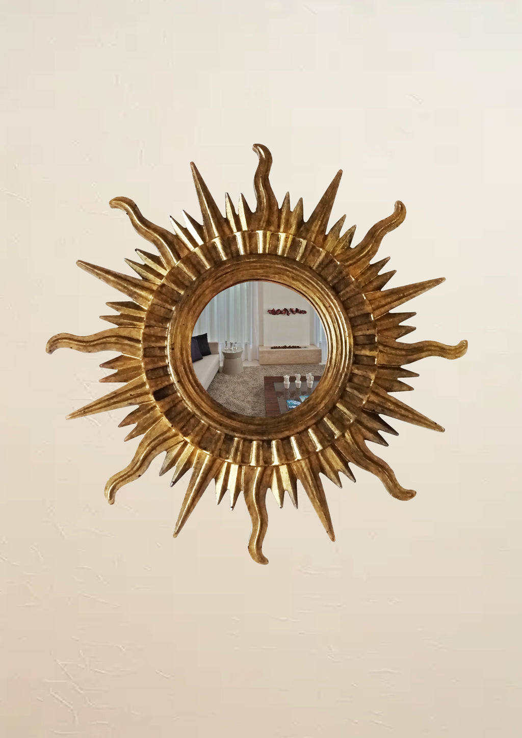 Sun Wall Mirror – Handmade Bronze