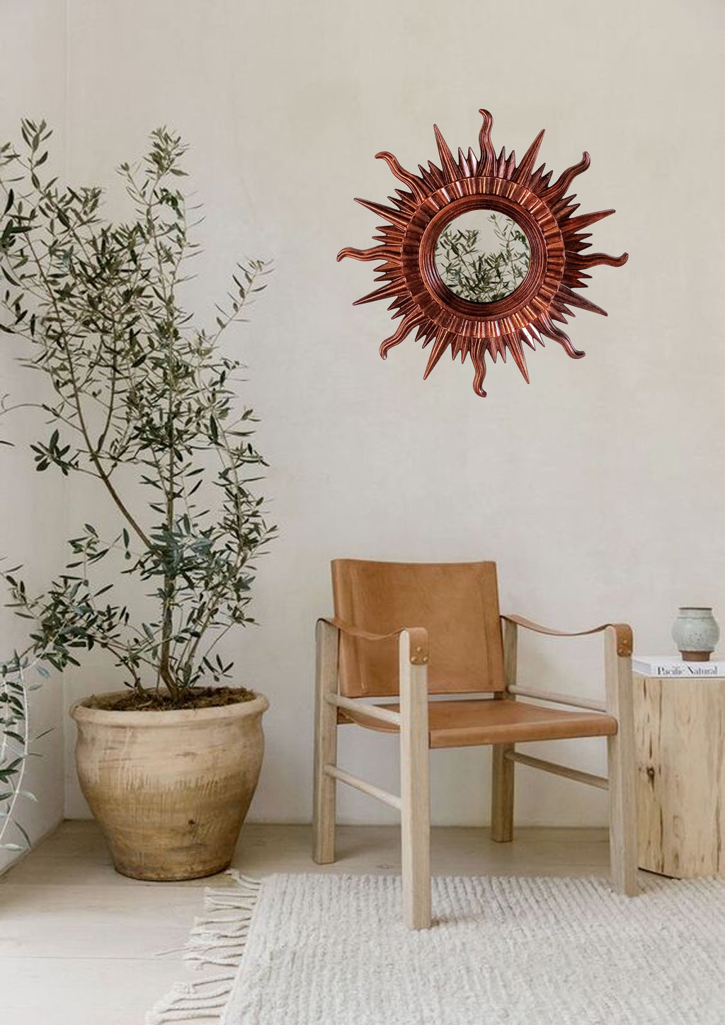 Sun Wall Mirror – Copper Bronze