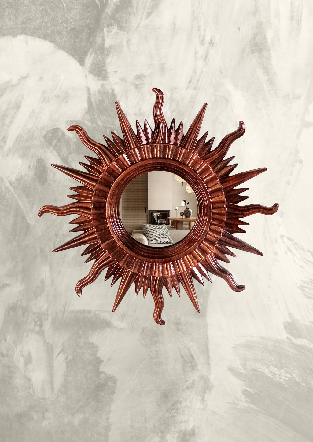 Sun Wall Mirror – Copper Bronze
