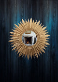 Gold leaf sunburst mirror handmade celestial wall décor