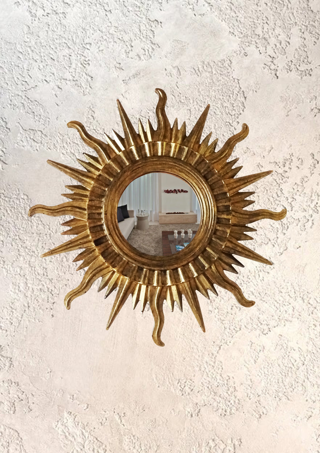 Sun Wall Mirror – Handmade Bronze