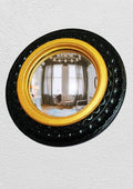 Black & Gold Witch's Eye Convex Mirror — Handcrafted Gothic Wall Decor