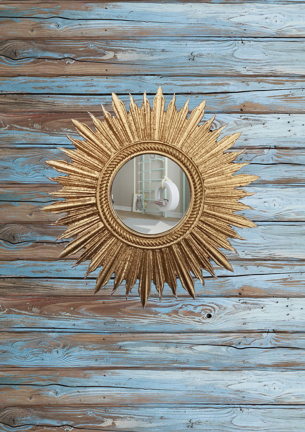 Gold Leaf Sunburst Mirror – Handmade Celestial Wall Décor