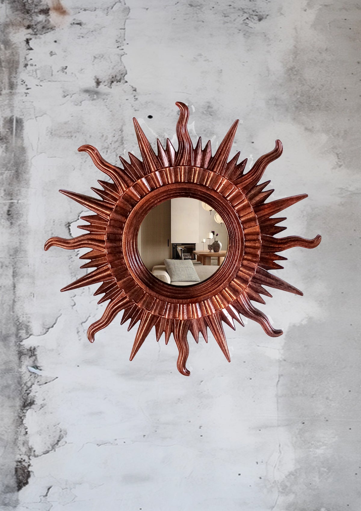 Sun Wall Mirror – Copper Bronze