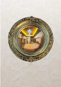 Witch's Eye Convex Mirror – Aged Brass, ornate resin frame, handmade wall decor