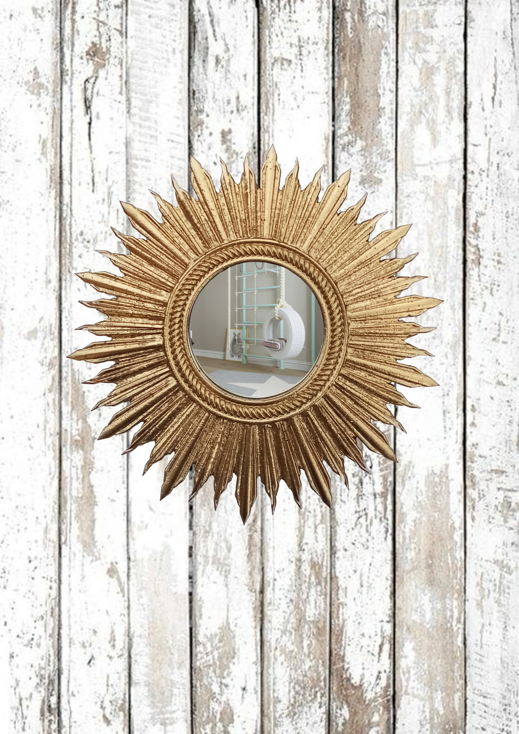 Gold Leaf Sunburst Mirror – Handmade Celestial Wall Décor
