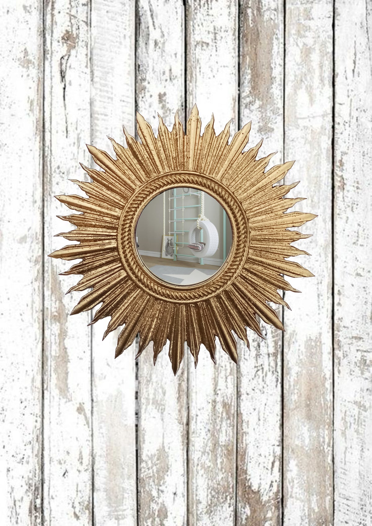Gold Leaf Sunburst Mirror – Handmade Celestial Wall Décor