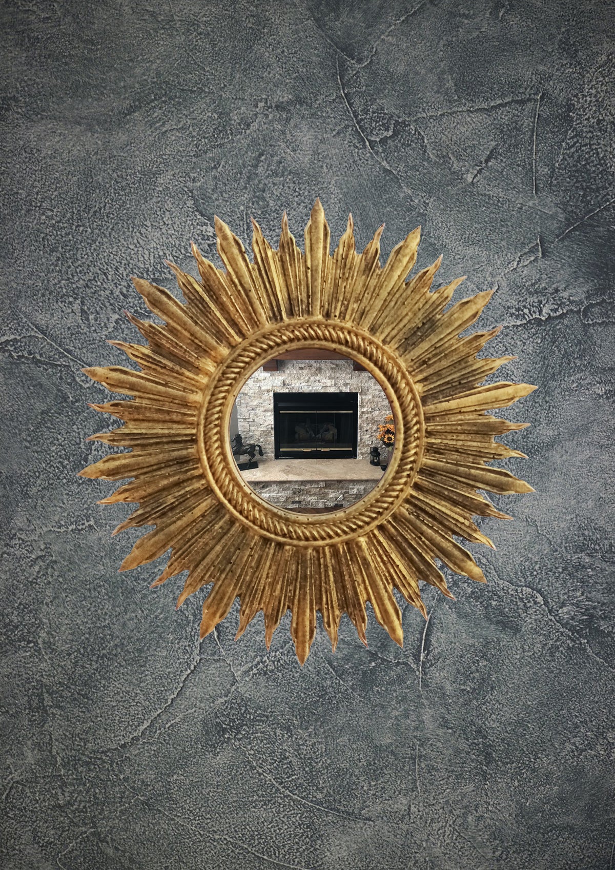 Bronze Sunburst Mirror – Handmade Vintage Wall Décor