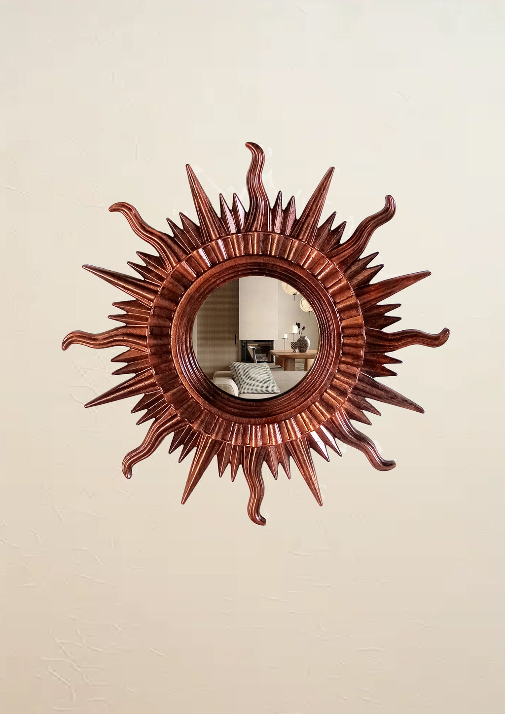 Sun Wall Mirror – Copper Bronze