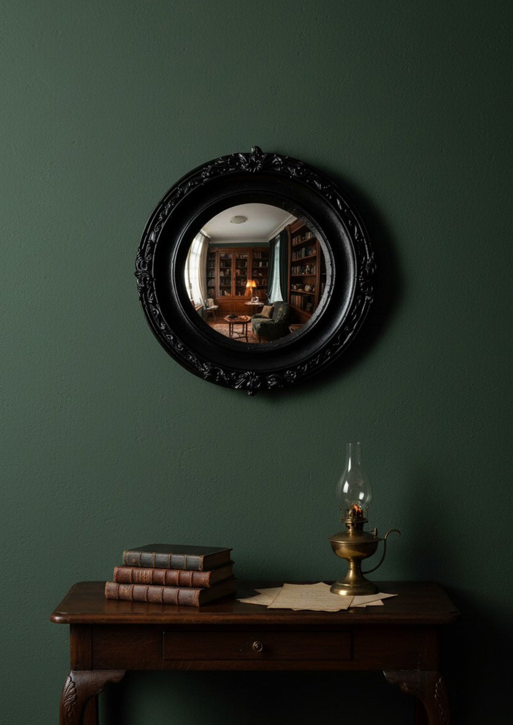 Convex Mirror "Witch's Eye" — Mystical Black Gothic Wall Decor