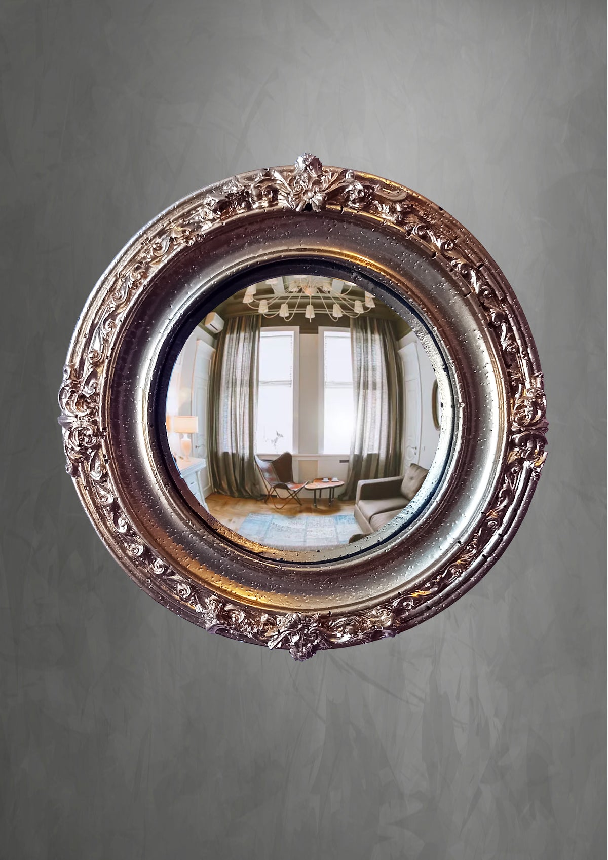 Golden Witch's Eye Convex Mirror — Mystical Gothic Wall Decor