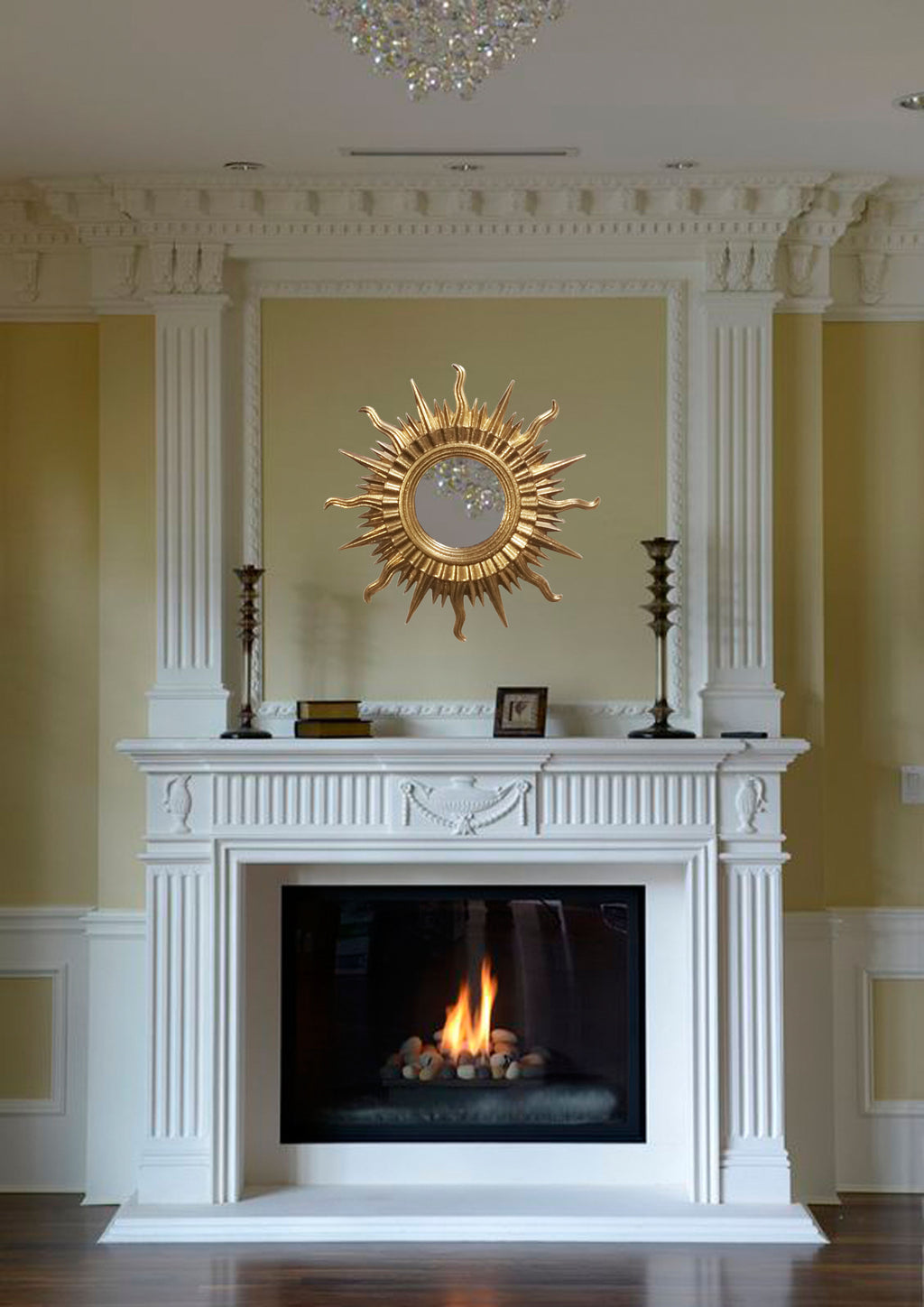 Sun Wall Mirror – Gold Art Deco