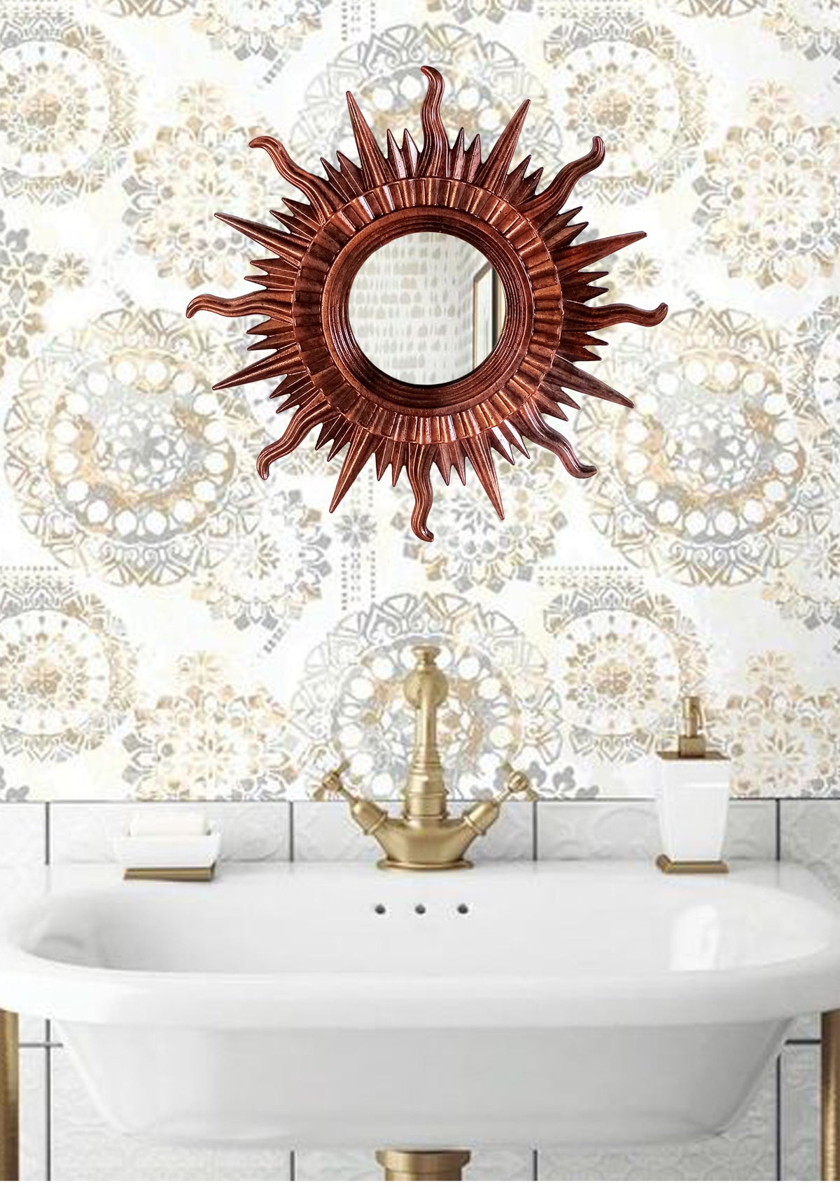 Sun Wall Mirror – Copper Bronze