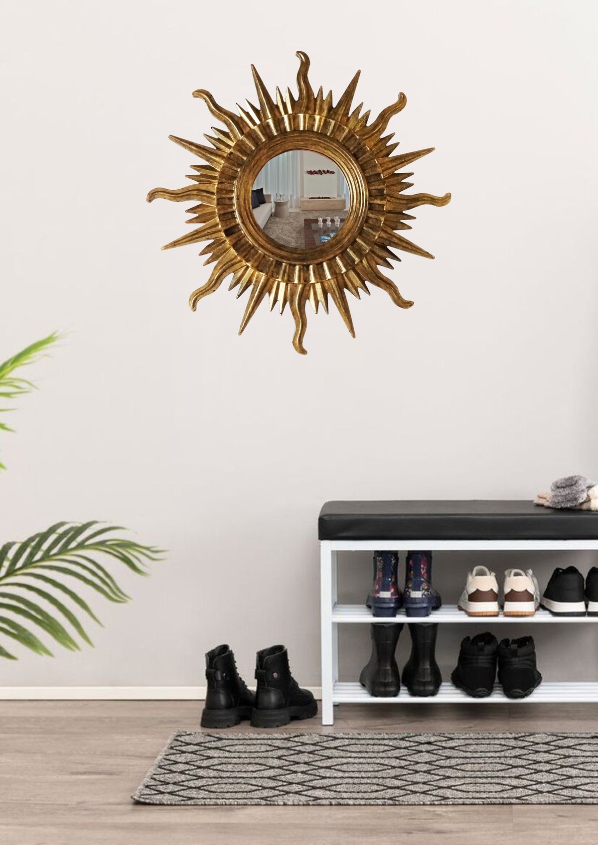 Sun Wall Mirror – Handmade Bronze