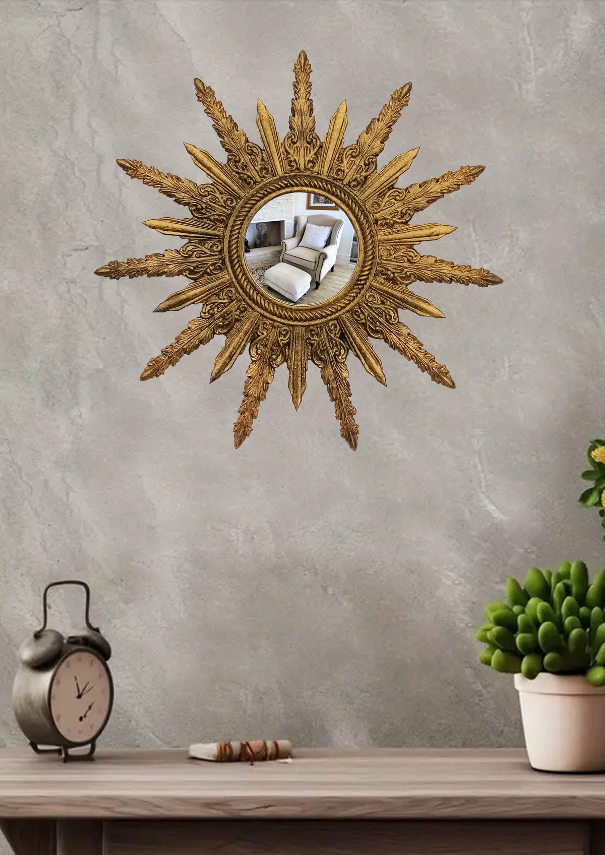 Sunburst Mirror – Antique Bronze