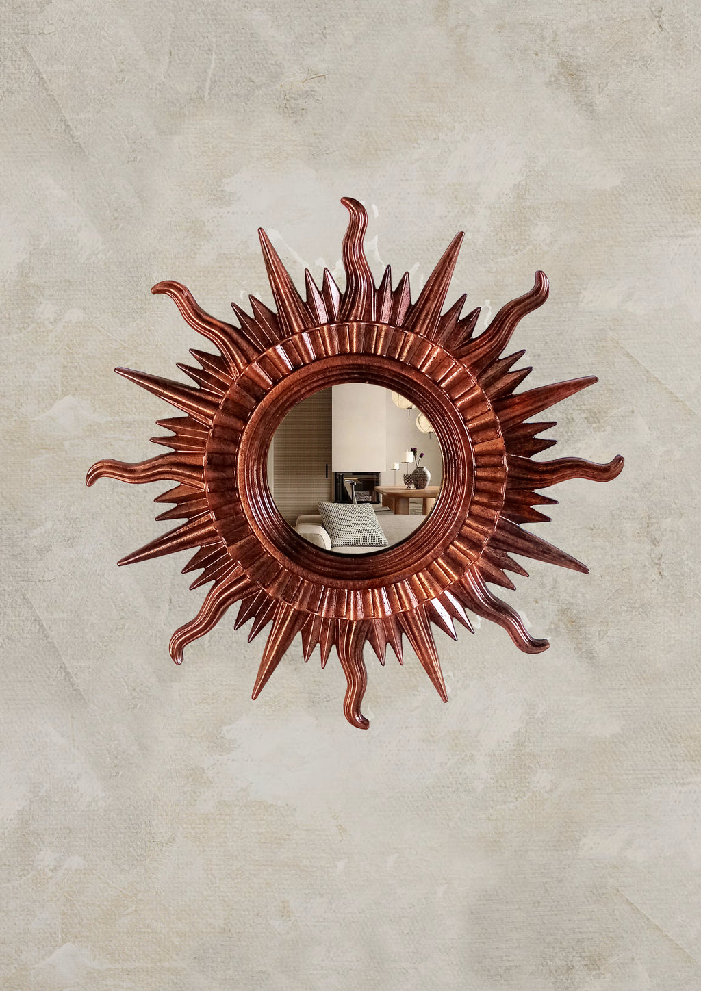 Sun Wall Mirror – Copper Bronze