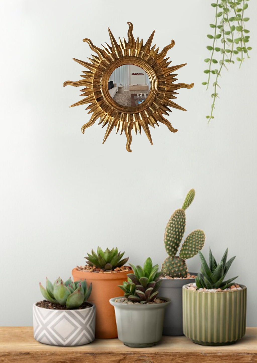 Sun Wall Mirror – Handmade Bronze