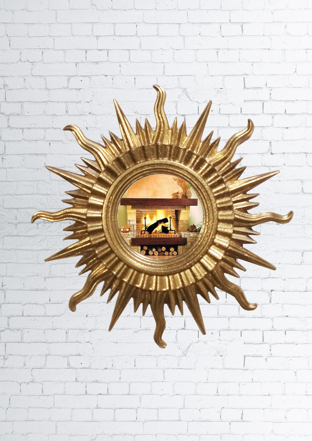 Sun Wall Mirror – Gold Art Deco