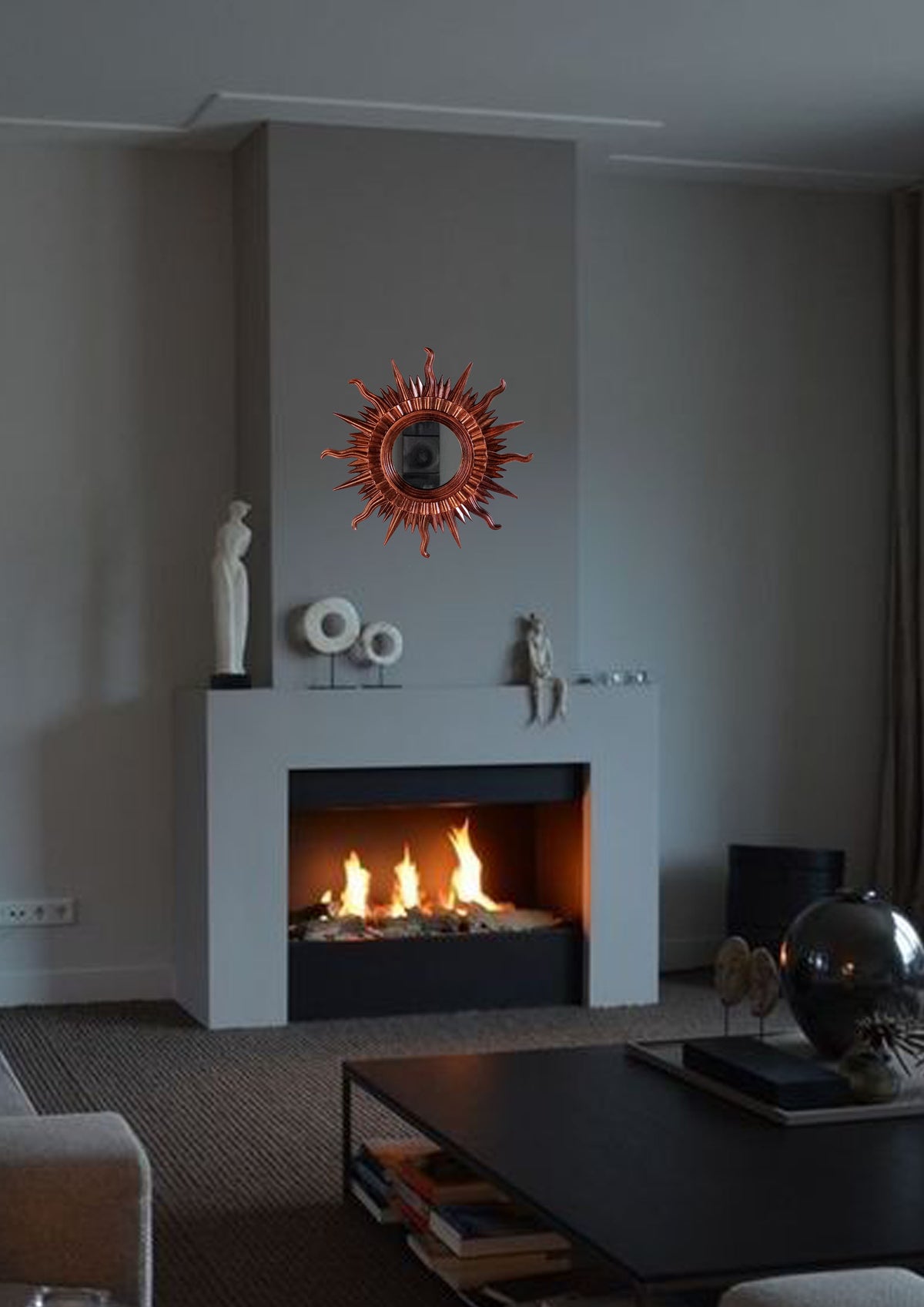 Sun Wall Mirror – Copper Bronze