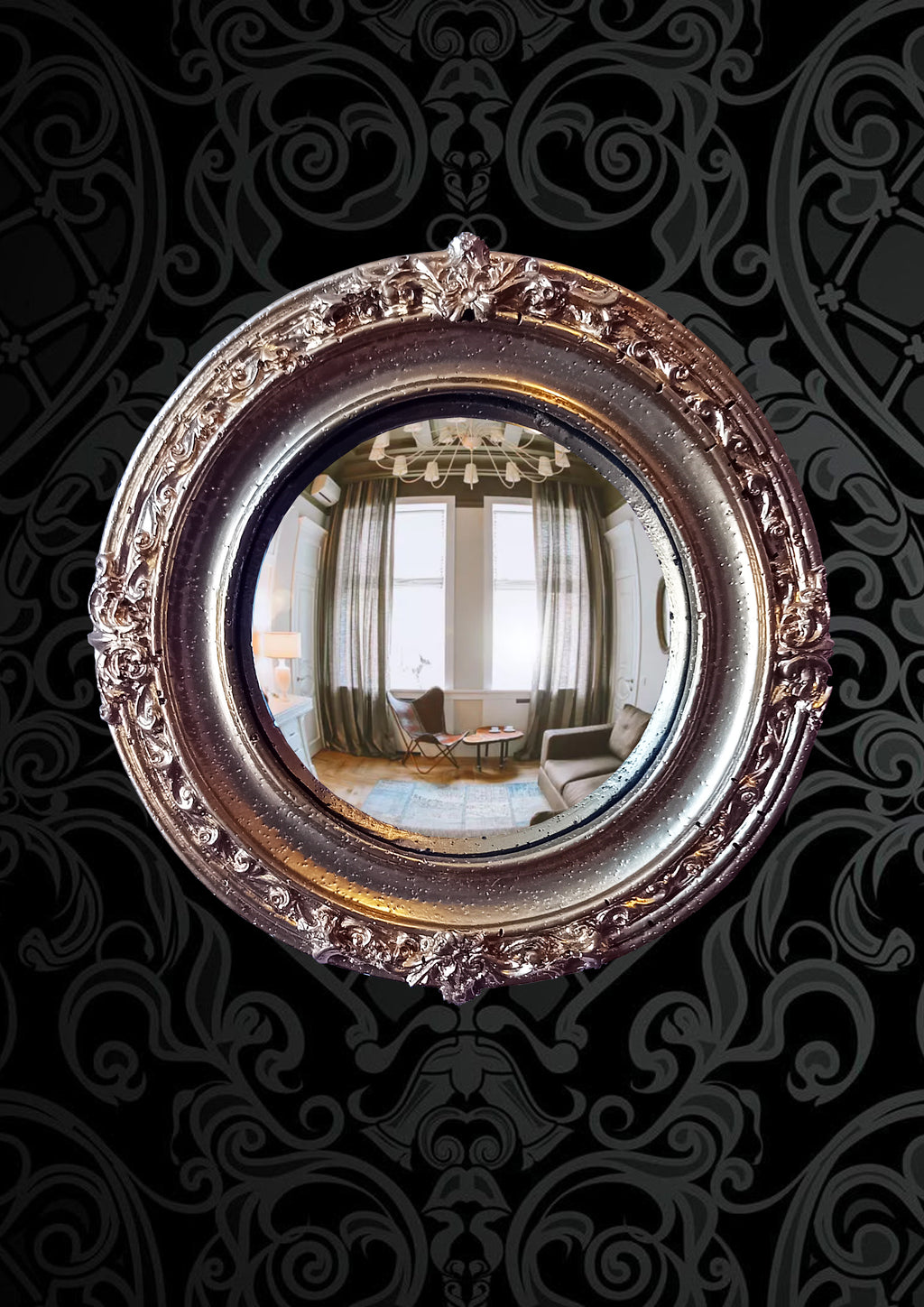 Golden Witch's Eye Convex Mirror — Mystical Gothic Wall Decor