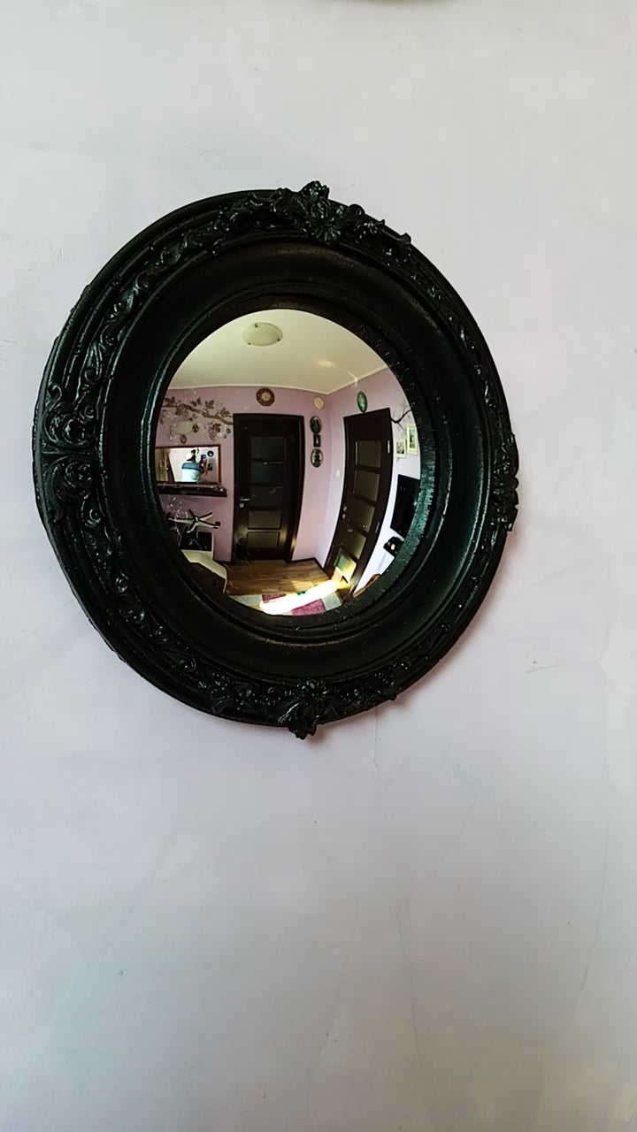Convex Mirror "Witch's Eye" — Mystical Black Gothic Wall Decor