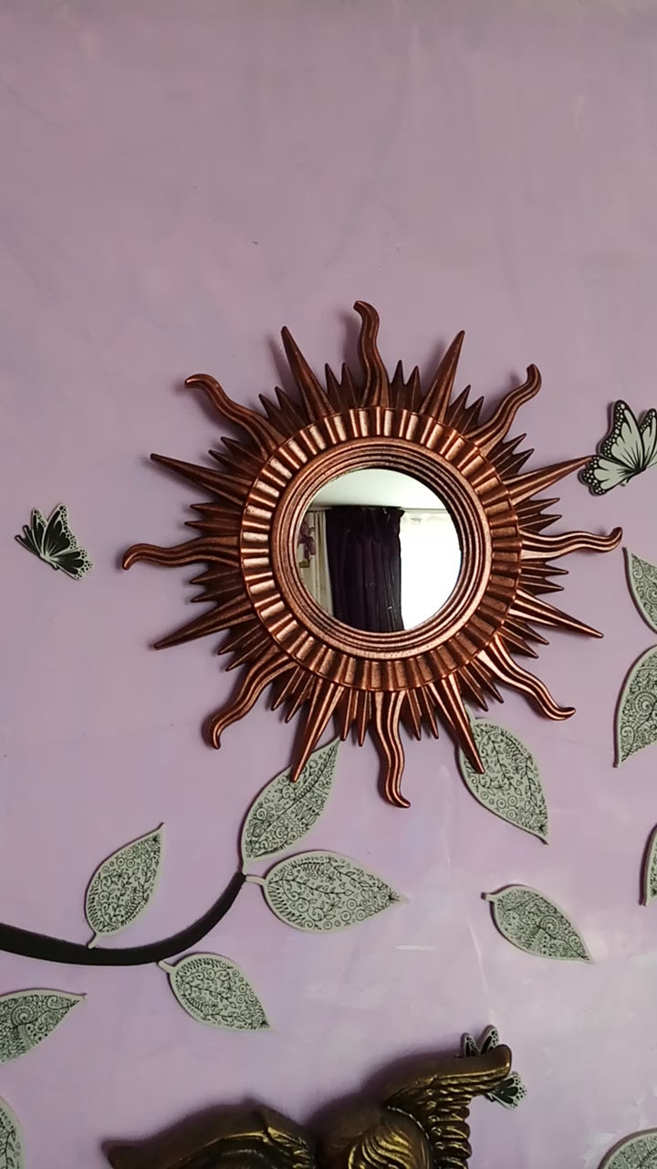 Sun Wall Mirror – Copper Bronze