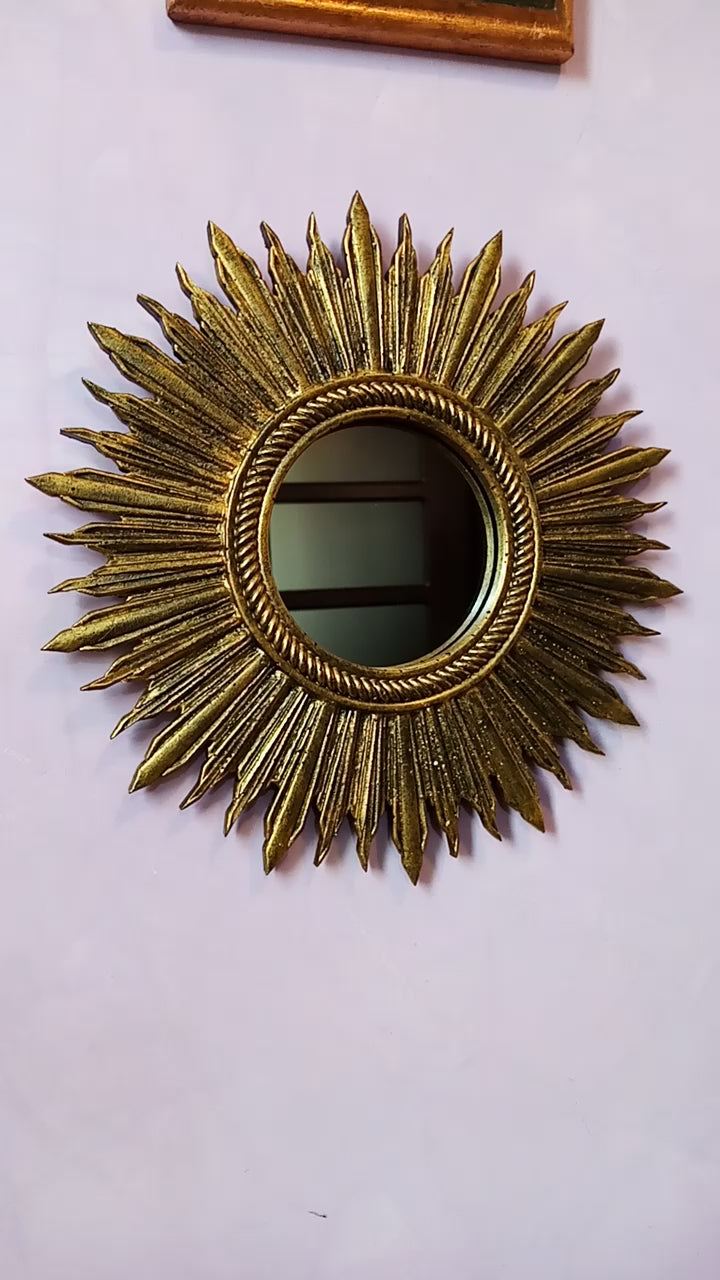 Bronze Sunburst Mirror – Handmade Vintage Wall Décor