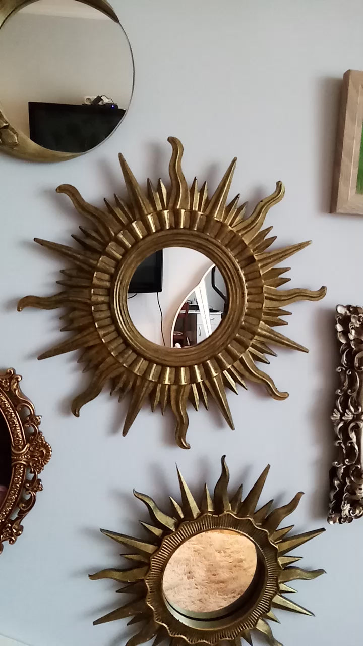 Sun Wall Mirror – Handmade Bronze